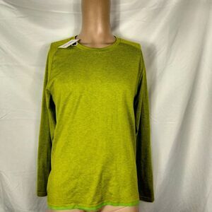 Outdoor Voices Shirt Mens L Green Apple Seamless Pique Long Sleeve Athletic